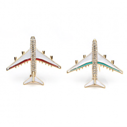 Broche de avião de cristal