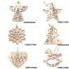 Árvore de Natal Xmas decoração pingentes ocos de madeira 6 pcs