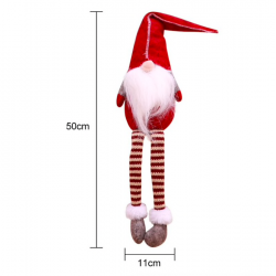Decoração de Natal longas pernas sentado elfo 50cm