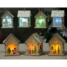 Casa de Natal de madeira com LED - faça você mesmo