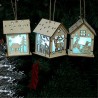 Casa de Natal de madeira com LED - faça você mesmo