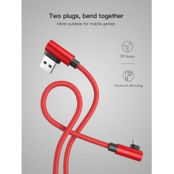 Cabo de carregamento rápido micro USB tipo L
