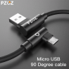 Cabo de carregamento rápido micro USB tipo L