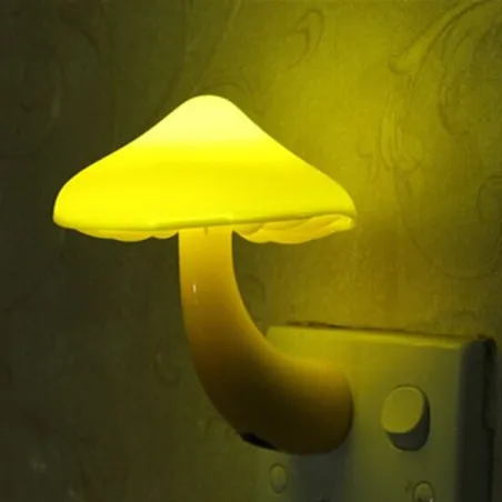 Soquete de parede em forma de cogumelo - luz noturna LED - com sensor