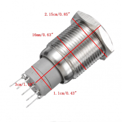 16mm LED illuminated self-locking waterproof push button switch stainless steelSwitches