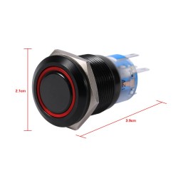 19mm 12V LED carro impermeável auto-bloqueio trava botão de pressão