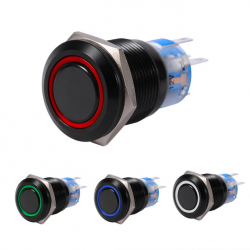 19mm 12V LED carro impermeável auto-bloqueio trava botão de pressão