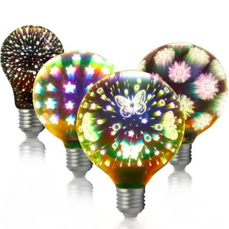 A60 G95 G125 4W E27 3D lâmpada LED