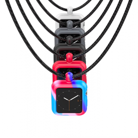Apple Watch 1/2/3/4 / 38mm / série 44mm - capa de caixa de moldura de silicone com colar
