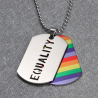 EQUALIDADE dupla camada pingente colar unisex