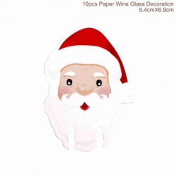 Decoração de papel de vidro de vinho de Natal 10 pcs