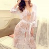 Laço completo transparente camisa de noite - robe