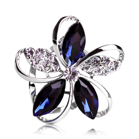 broche de flor de cristal