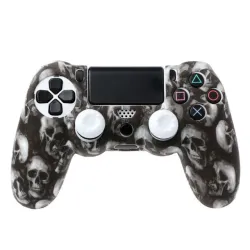 PS4 Pro Slim Controller skull silicone gamepad cover case & 2 joystick capsControllers