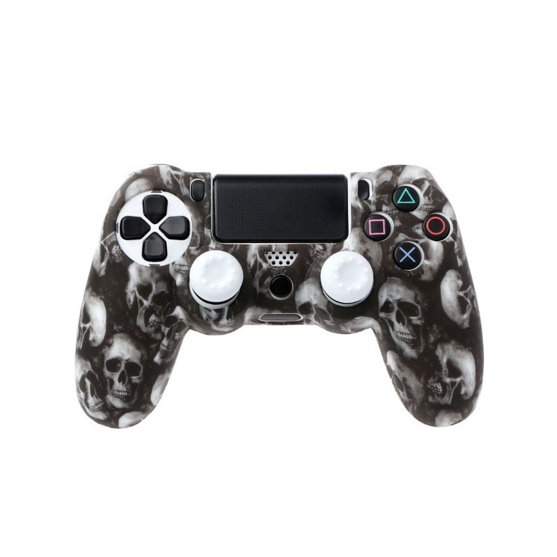 PS4 Pro Slim Caso da capa do tapete de silicone do controlador & 2 gomas de joystick