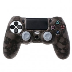 PS4 Pro Slim Caso da capa do tapete de silicone do controlador & 2 gomas de joystick