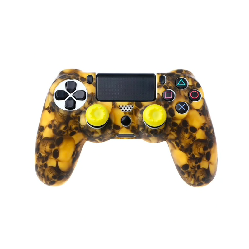 PS4 Pro Slim Caso da capa do tapete de silicone do controlador & 2 gomas de joystick
