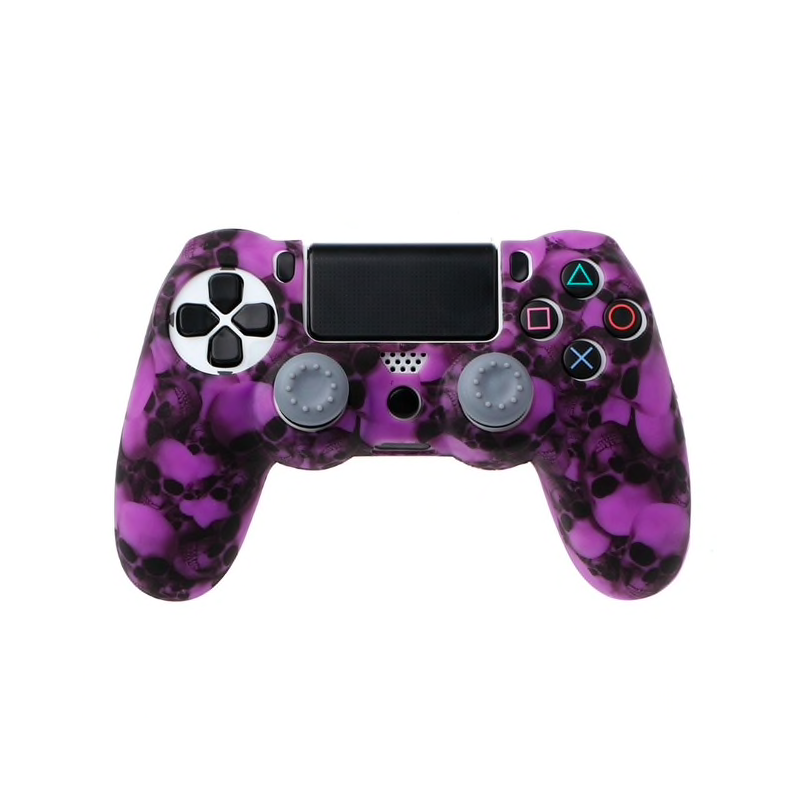 PS4 Pro Slim Caso da capa do tapete de silicone do controlador & 2 gomas de joystick