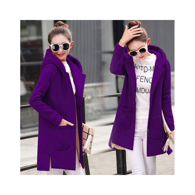 Long hooded coat fleece jacketJackets Long hooded coat fleece jacketJackets