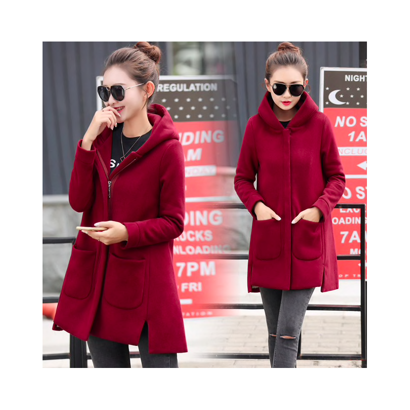 Long hooded coat fleece jacketJackets Long hooded coat fleece jacketJackets