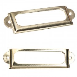 Punho de metal de mobiliário de latão antigo - porta da etiqueta do quadro - 10 peças