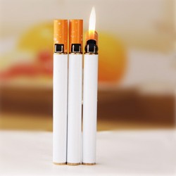 Forma de cigarro isqueiro de gás butano recarregável