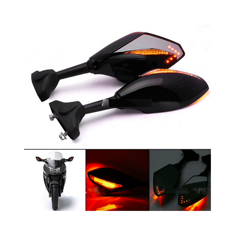 Espelhos retrovisores de luz de sinal de volta de motocicleta LED para Yamaha Yzf Fzr 600 1000 R1 R6 FZ1 FZ6