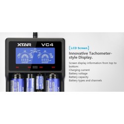 XTAR VC4 battery charger 20700 18650 21700 14650 17335 17670 18490 10440 14500 16340 17500 18350 18500 18700 22650 25500 3265...