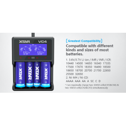 XTAR VC4 battery charger 20700 18650 21700 14650 17335 17670 18490 10440 14500 16340 17500 18350 18500 18700 22650 25500 3265...
