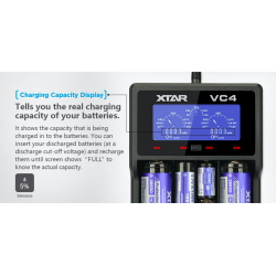 XTAR VC4 battery charger 20700 18650 21700 14650 17335 17670 18490 10440 14500 16340 17500 18350 18500 18700 22650 25500 3265...