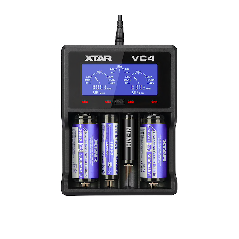 XTAR VC4 battery charger 20700 18650 21700 14650 17335 17670 18490 10440 14500 16340 17500 18350 18500 18700 22650 25500 3265...