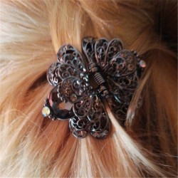 Crystal flower & butterfly - vintage hair clipHair clips