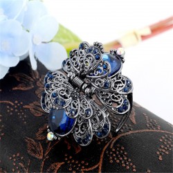 Crystal flower & butterfly - vintage hair clipHair clips