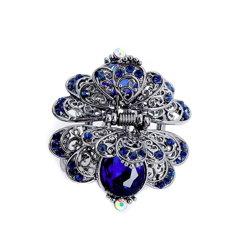 Crystal flower & butterfly - vintage hair clipHair clips