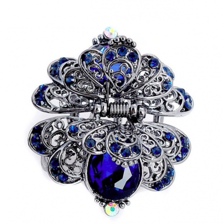 Crystal flower & butterfly - vintage hair clipHair clips