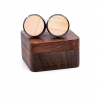 Cufflinks redondos de madeira vintage
