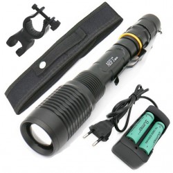 9000lm T6 L2 conduziu a lâmpada de luz de bicicleta de tocha zoomable
