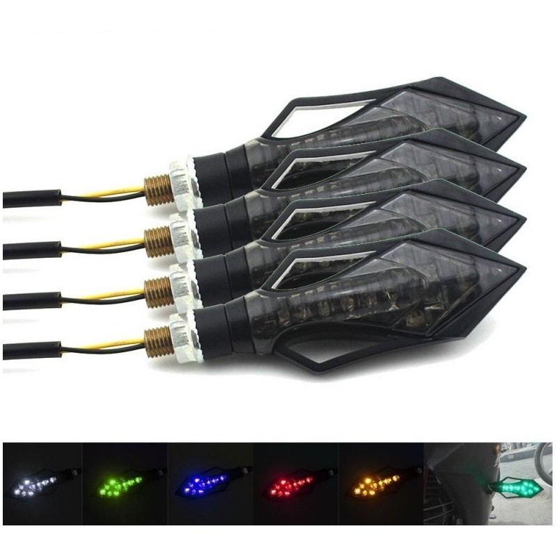Motocicleta - "trotinette" LED acender luz de sinal com seta 4 pcs