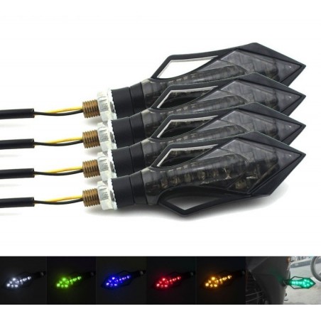Motocicleta - "trotinette" LED acender luz de sinal com seta 4 pcs