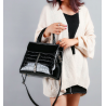 Elegante conjunto de saco de couro brilhante de 3 peças