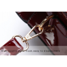 Elegante conjunto de saco de couro brilhante de 3 peças
