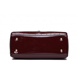 Elegante conjunto de saco de couro brilhante de 3 peças