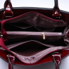 Elegante conjunto de saco de couro brilhante de 3 peças