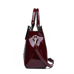 Elegante conjunto de saco de couro brilhante de 3 peças