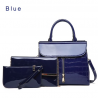 Elegante conjunto de saco de couro brilhante de 3 peças
