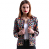 Design floral multicolor casaco curto elegante
