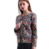 Design floral multicolor casaco curto elegante