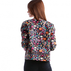 Design floral multicolor casaco curto elegante