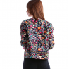 Design floral multicolor casaco curto elegante
