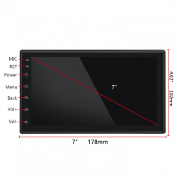 Android 9 - DIN-2 car radio - 7'' touch screen - GPS - Bluetooth - FM - WIFI -MP3 - MirrorlinkRadio